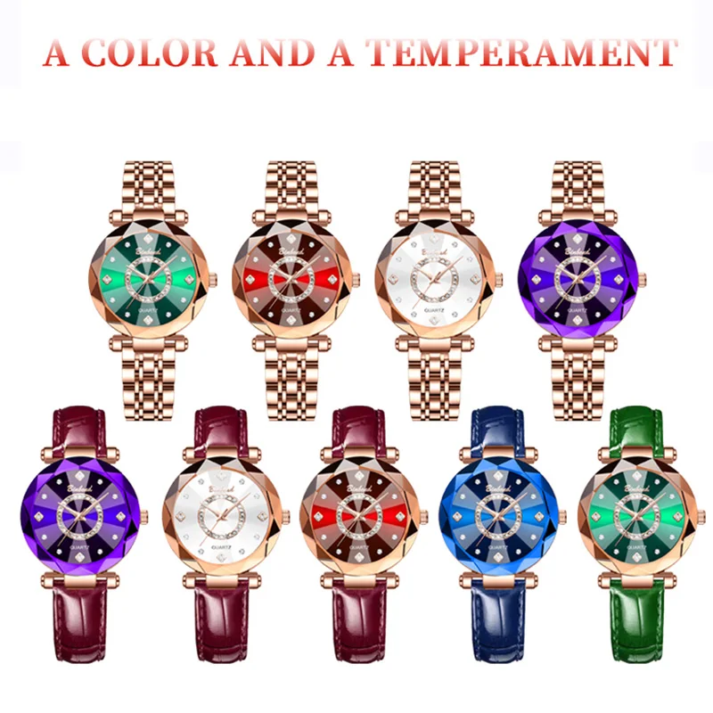 BINBOND Fashion Women's Quartz Watch Elegant For Heart of The Ocean Mirror Face Waterproof Business Lady Watch Relogio Feminino