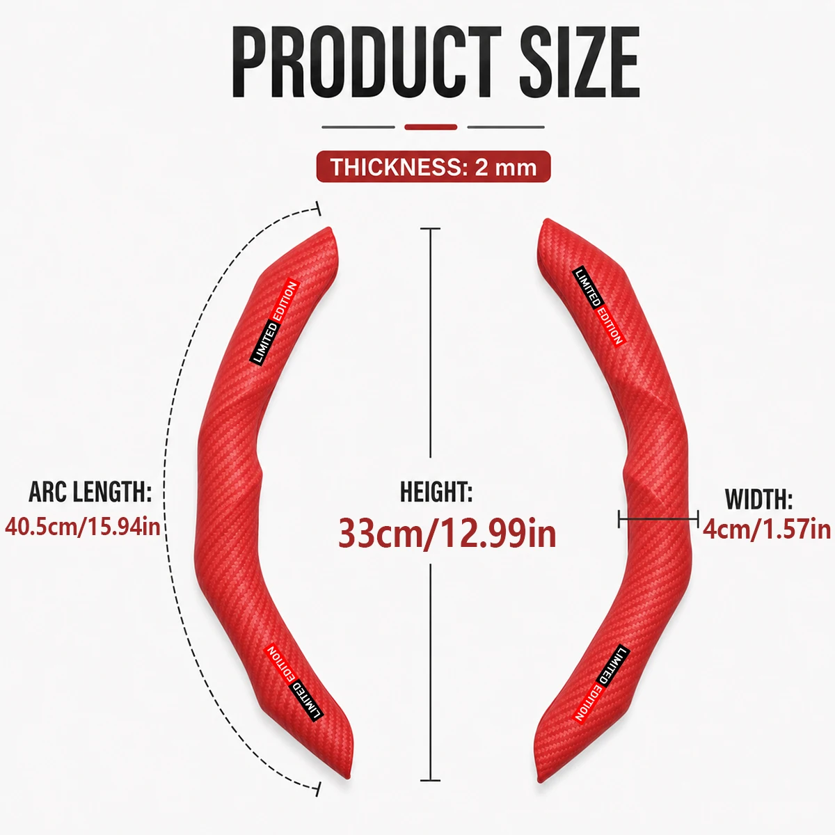 Segmented Design Matte Car Steering Wheel Protector Fit for 13-15 Inch Steering Wheel