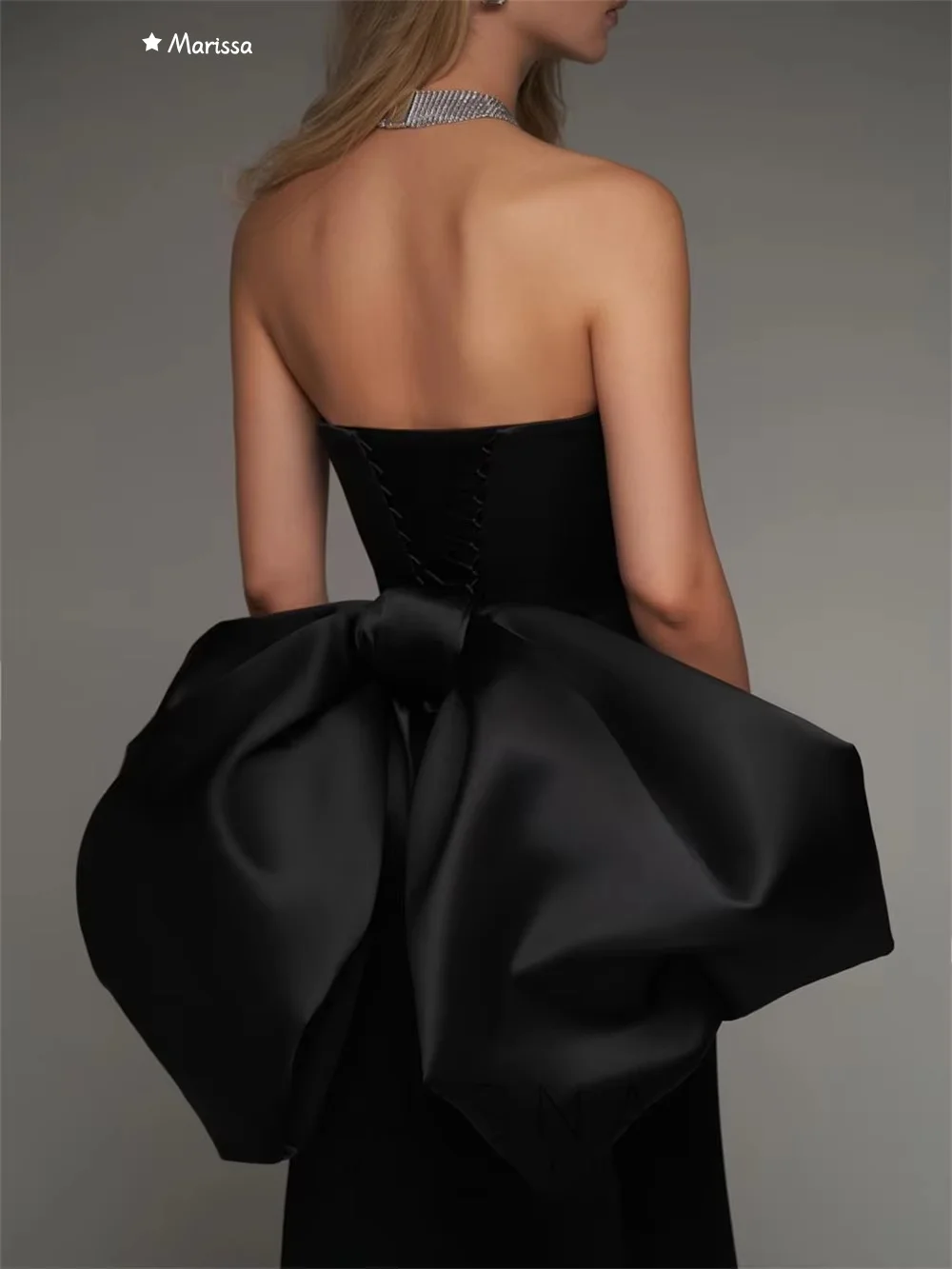 Marissa feito sob encomenda vestidos de festa elegantes para casamento mulher volta arco vestido de noite feminino cauda de peixe fora do ombro preto baile de formatura