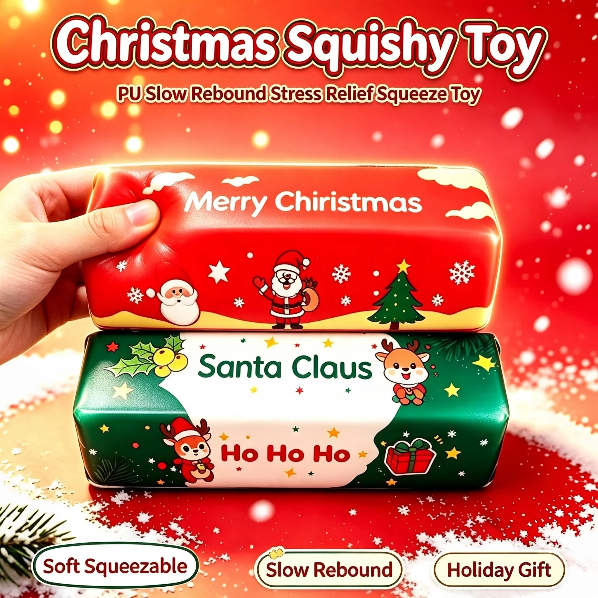 Christmas Edition Butter Squishy Toy Slow Rising Stress Relief Squeeze Toy Soft Fidget Sensory Toy Ideal Gifts