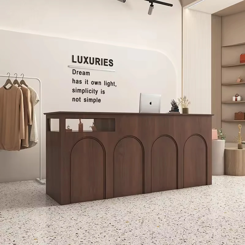 Customize Durable Eco-Friendly Modern MDF Optional Colors Beauty Salon Hotel Reception Desk Boutique Cashier Counter Front Desk