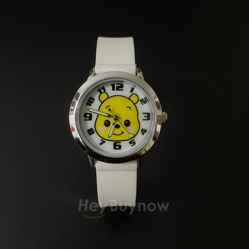 2023 neue Produkt Weiche Silikon 3D Cartoon Gelb Bär Kid Uhr Mode Rosa Quarz Leucht Sport Armbanduhr Geschenk Mädchen