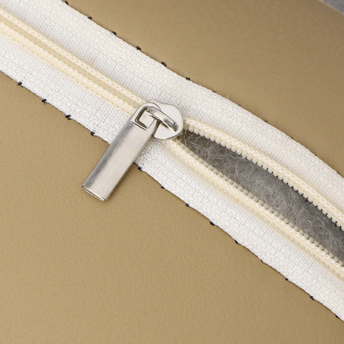 

1Pcs Beige Car Headrest Pillow Breathable PU Memory Cotton Neck Pillow Car Waist Sleep Cushion