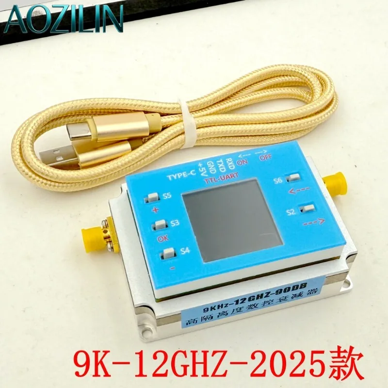 AOZILIN Digital Programmable RF Attenuator 3G‑12GHz 90DB 0.25DB Step High Isolation Sensitivity Measurement Test Module