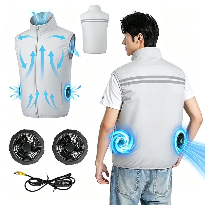 Ultralight  Air-Conditioned Clothing with Fan Cooling Outdoor Temperature-Reducing Breathable Vest Summer Outdoor Work Fishing