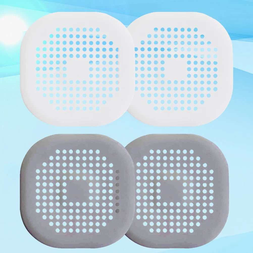 

4pcs Floor Drain Cover Silicone Hair Filter Sink Strainer Plug For Kitchen Bathroom Laundry Durable Tpr Anti Blocking Cockroach
