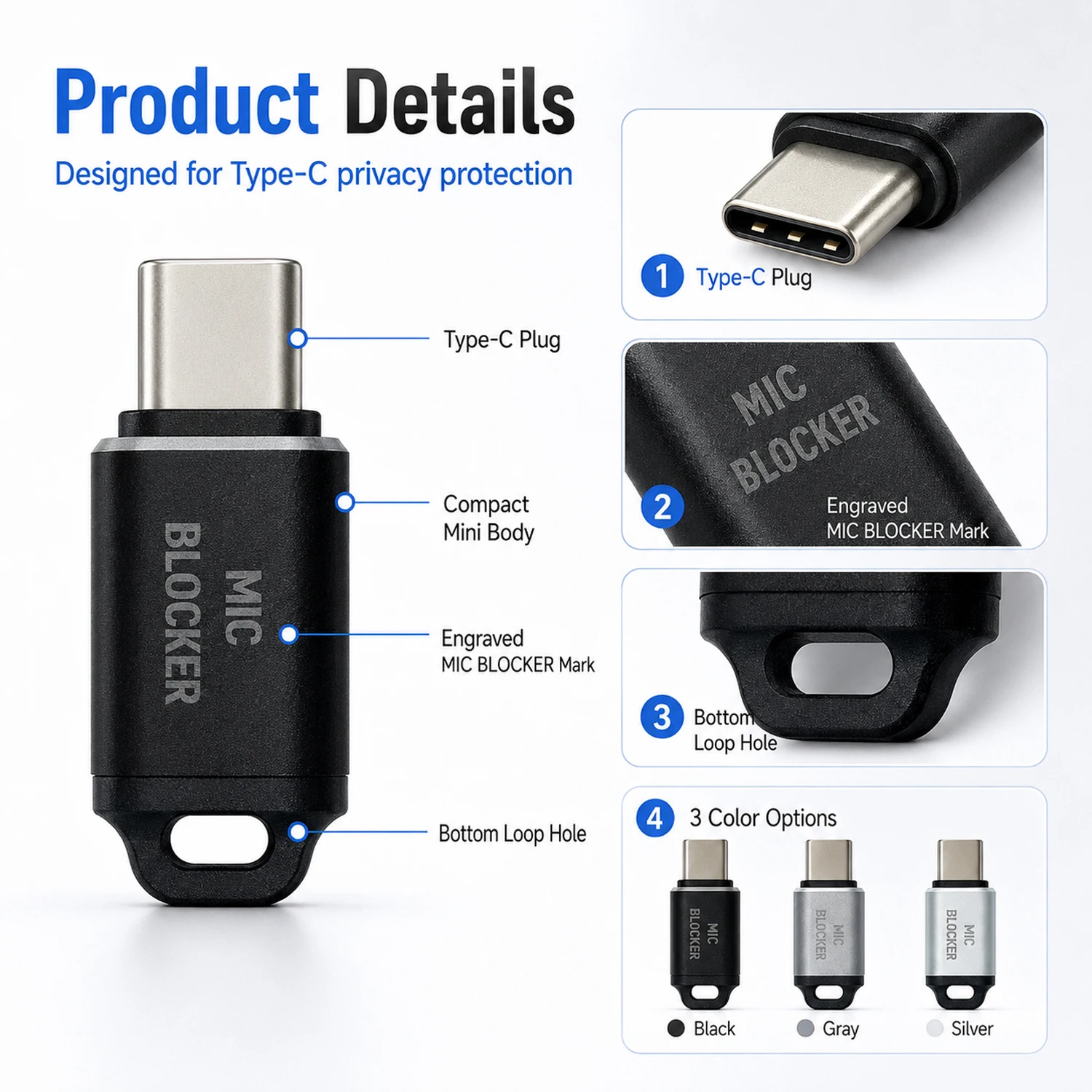 Portable Sound Blocker MIC Blocker Anti-Recording Shield Prevent Eavesdropping Surveillance Audio Jammer for Meeting Privac