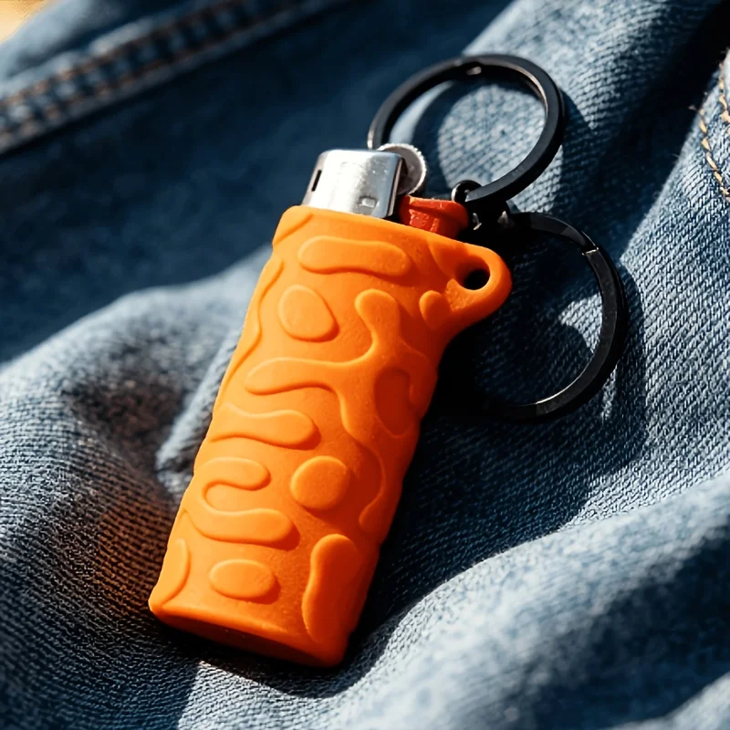 3D‑Printed Textured Lighter Protective Case for J26 Large Disposable Lighter,Anti‑Drop Storage Cover With Hanging Hole,Non‑Slip