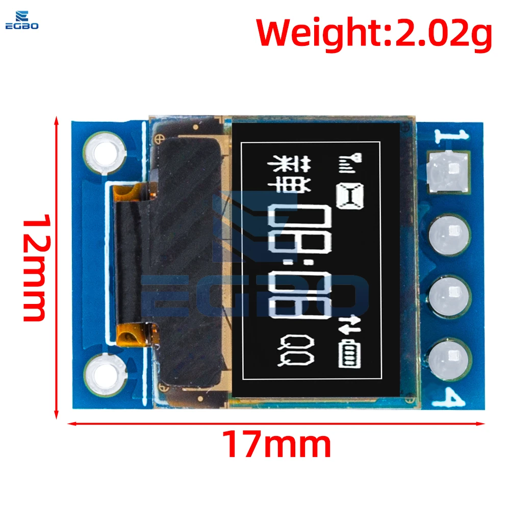 1 ~ 5PCS EGBO Display OLED bianco da 0,42 pollici Modulo LCD 72X40 Schermo seriale Colore bianco I2C IIC/SBI Interfaccia SSD1315 per Arduino