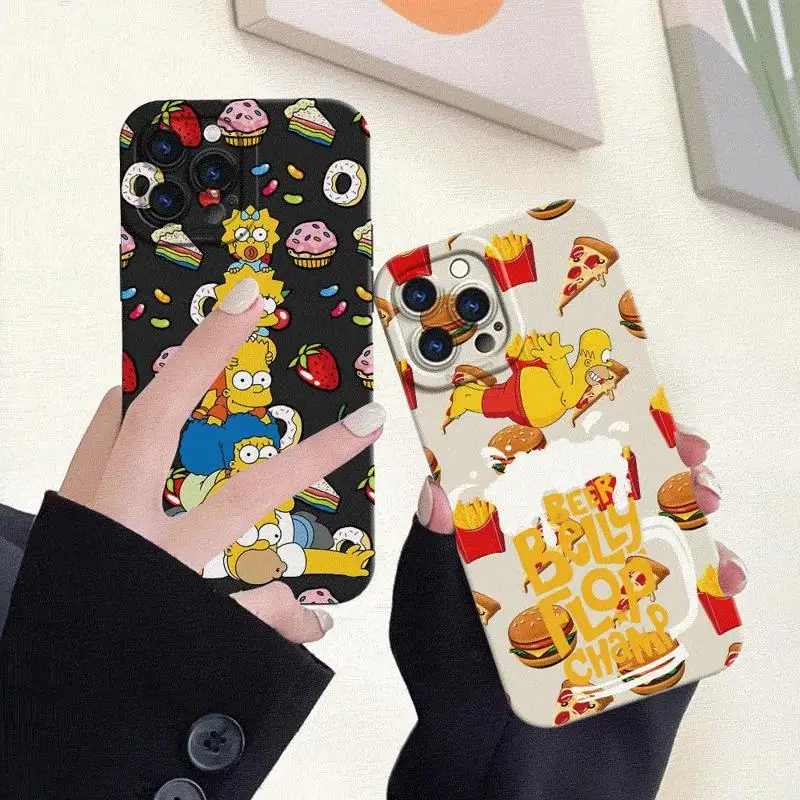 Simpsons Family Disney Phone Case for Apple iPhone 13 15  Pro Max 14 13 Pro 11 12 14 Plus Soft Back Cover