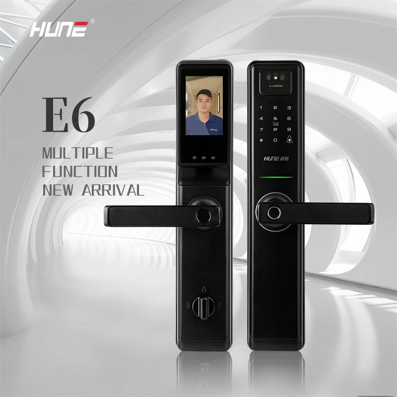 

HUNE огнестойкий умный замок TTLock без ключа, алюминиевый электрический RFID дверной замок с отпечатком пальца, замок Tuya для дома, деревянный дверной замок