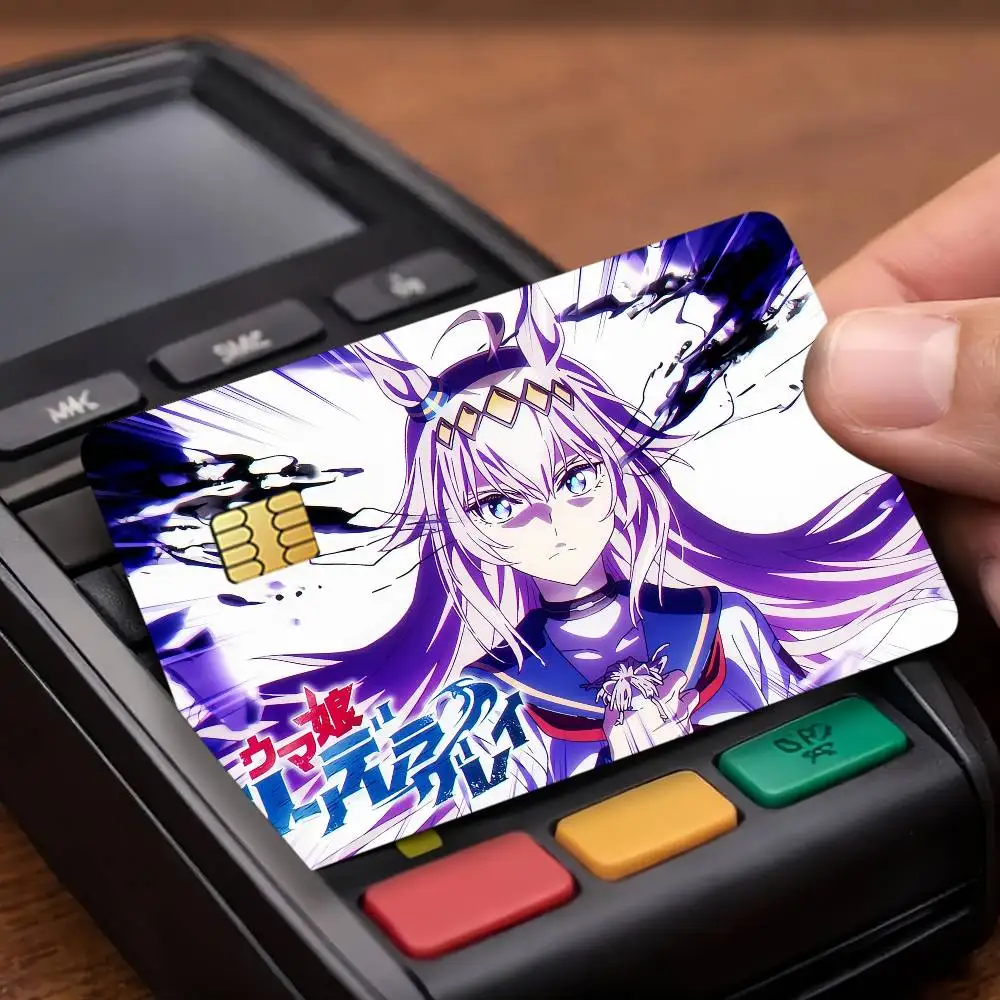 Anime Uma Musume Cinderella Gray Credit Decorative Card Stickers Suitable For Bank Cards Metro Transit Anti-scratch Gift 4PCS