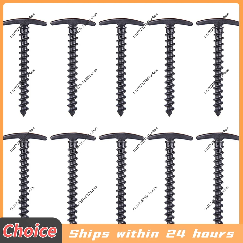 10pcs/Pack Outdoor Camping Tent Pegs Ground Nails Screw Anchor Stakes Pegs Hiking Tent Stakes Pins Tent Accessories