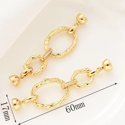 18K vergoldetes Messing mit Zirkon-Rundverschluss, Armband-Verschlussverbinder für DIY-Schmuckherstellungszubehör. – Detail 3
