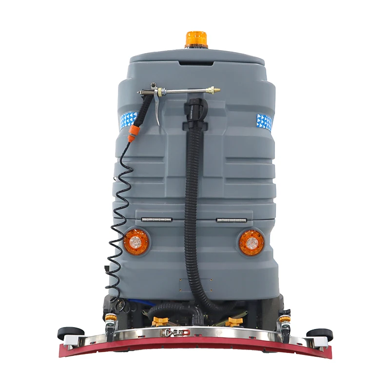 Ride On Floor Scrubber Dual Brush 24 Inch 220V Floor Washer with Squeegee for Warehouse Mall Industrial Cleaning Equipment