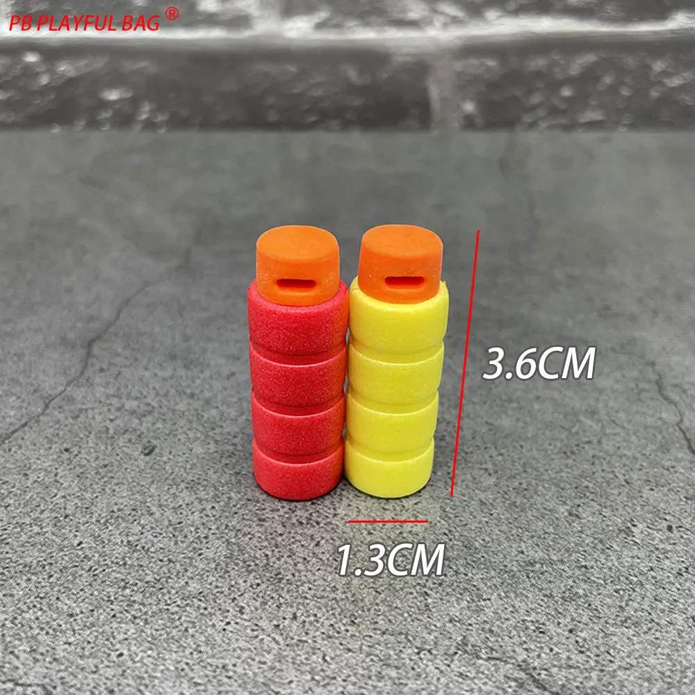 MK balas macias de quatro seções 3.6x1.3CM pistola de brinquedo de alto desempenho esponja de munição vermelho laranja balas curtas QJ109
