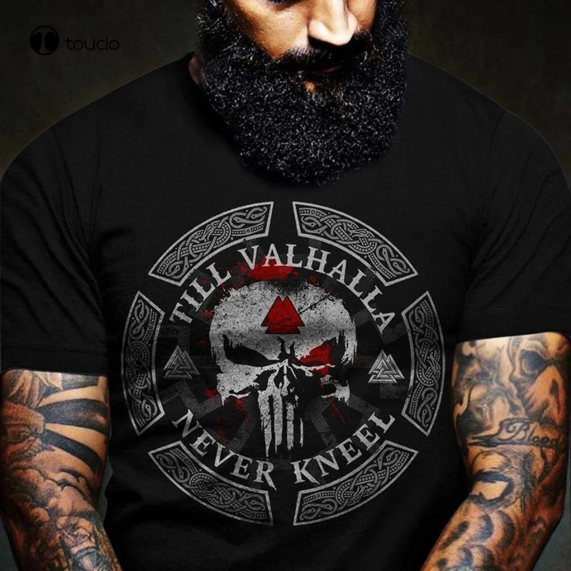 Valhalla T-Shirt  Shirt For Men  Heritage T-Shirt Nordic Odin Tee   Hammer Tee Shirt Tee Shirt