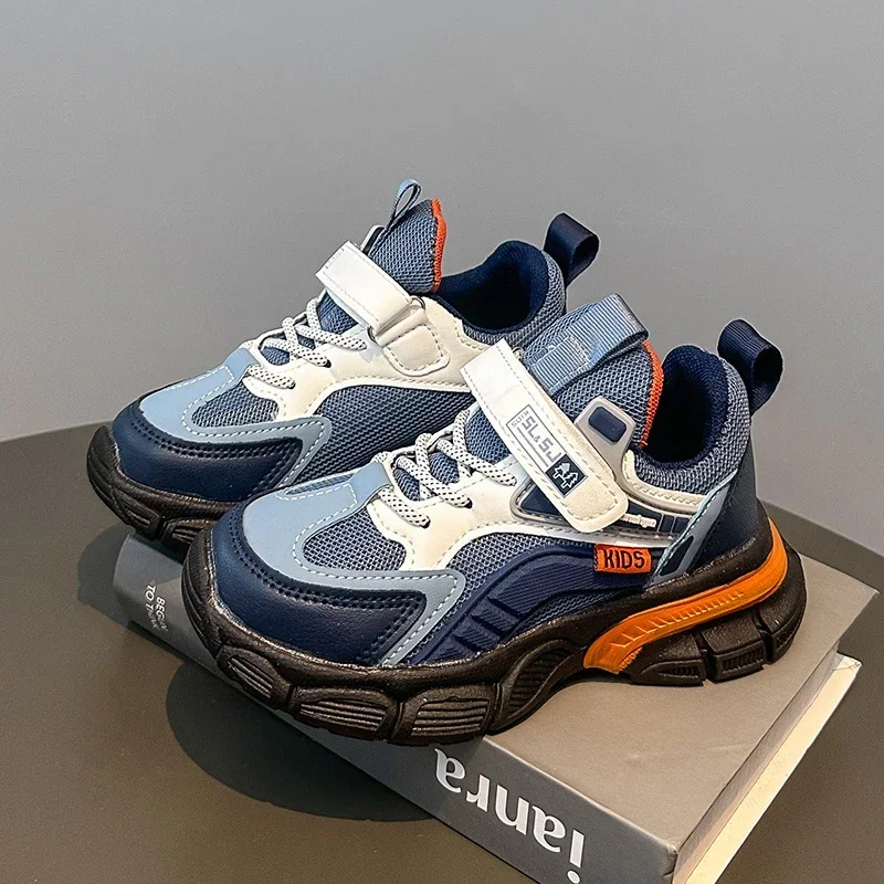 

Children Sports Shoes Casual Handsome Kids Sneakers Comfortable Non-slip 2025 Autumn New Students Running Shoes Thick Soft Sole