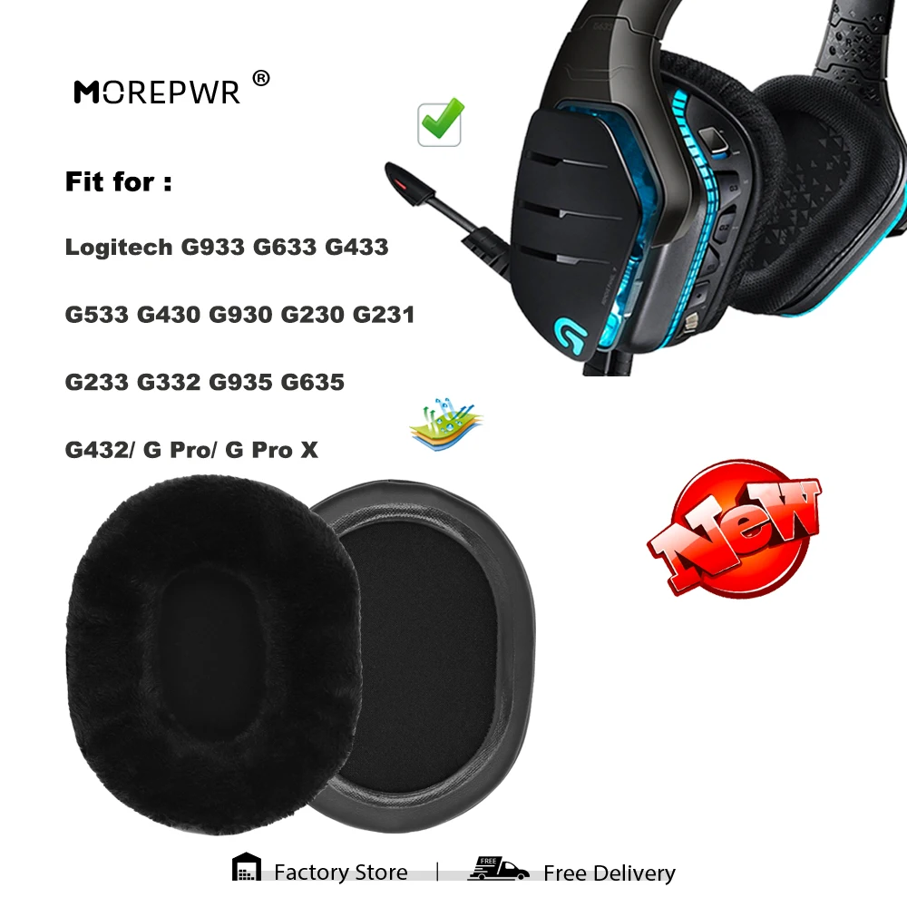 Bantalan Telinga Pengganti untuk Logitech G933 G633 G433 G533 G430 G930 G230 G231 G233 G332 G935 G635 G432/ G Pro/ G Pro X Earmuff