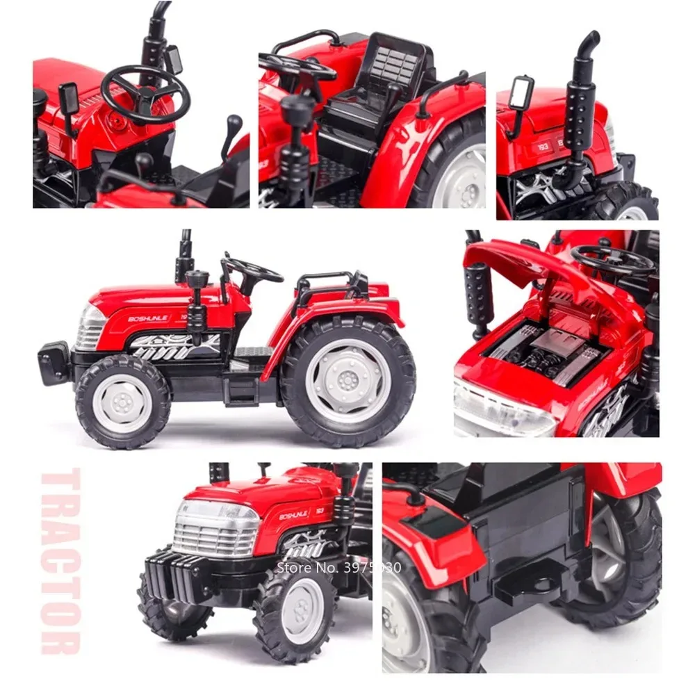 1/32 UTV Landwirtschaftlicher Traktor Legierung Spielzeug Autos Modelle Gummireifen mit Licht Sound Fahrzeug Zurückziehen Agrimotor Auto für Jungen Geschenk