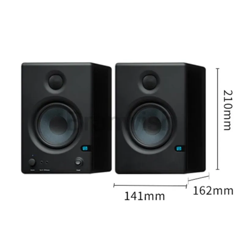 1쌍 3.5인치 모니터 스피커 25W 블루투스 스피커 하이파이 액티브 사운드 박스 RCA/3.5/6.5mm TRS 출력 홈 시어터 TV 스튜디오용