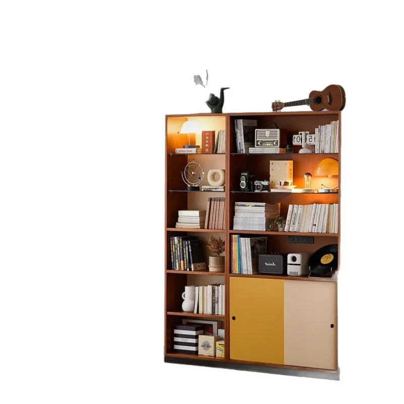 

Medieval style solid wood bookcase display cabinet household combination