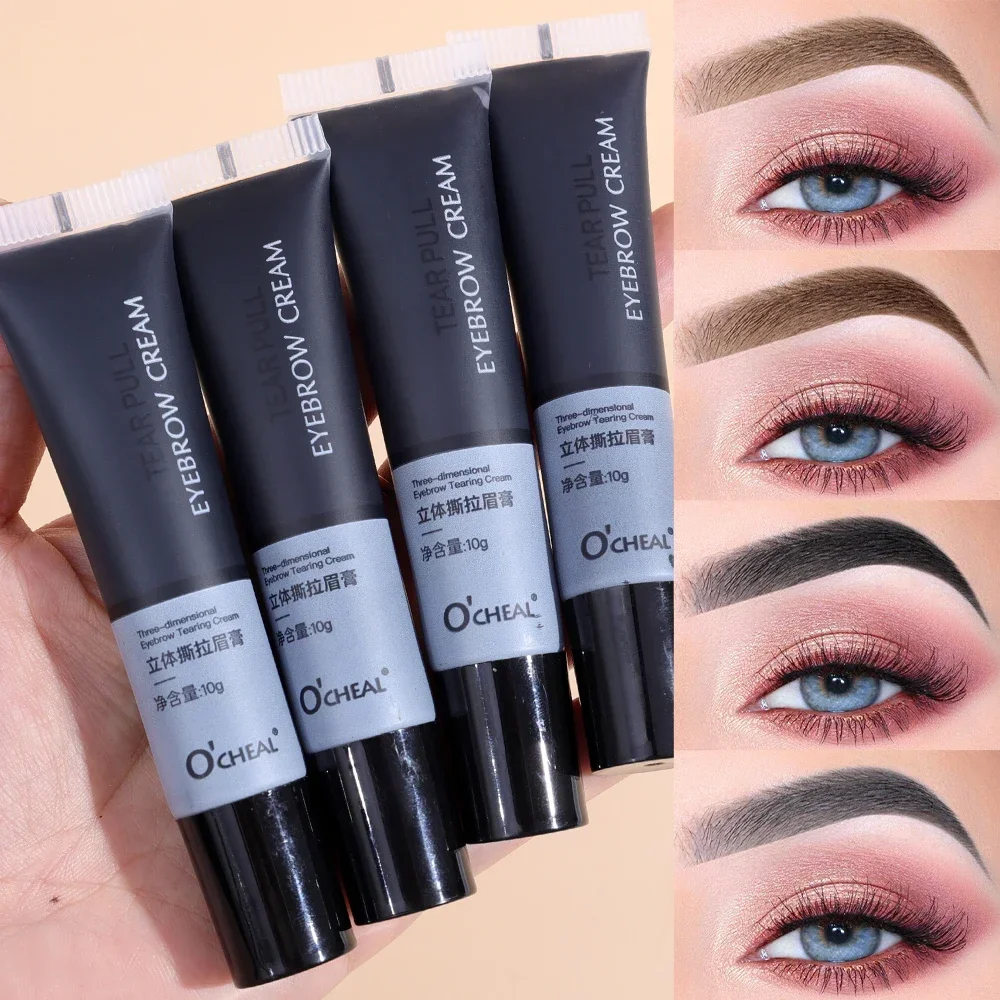 Crème pour les Sourcils Imperméable et Décolletée, Liquide Noir et Marron, Tatouage Déchirant, Gel Longue Durée, Facile à vitation, Rehausseur de Sourcils, Cosmétiques