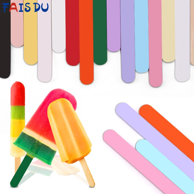 FAIS DU10pc Reusable Acrylic Matte Ice Cream Sticks DIY Crafts Kitchen Tools Accessories Popsicle Stick Cake Decorations