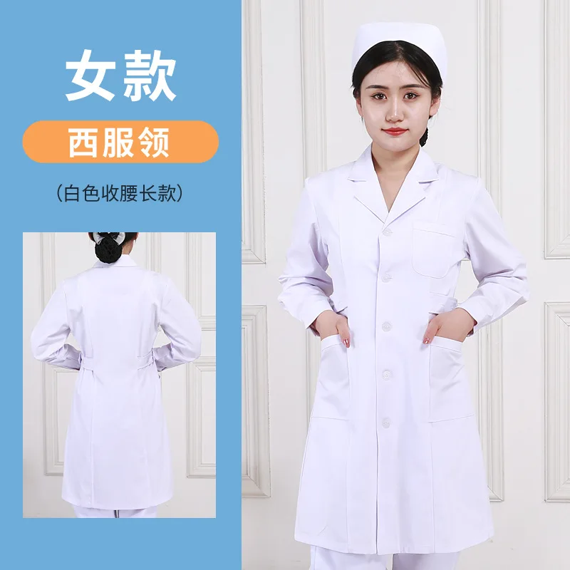 جديد الموسع ممرضة موحدة المرأة الصيف قصيرة الأكمام معطف أبيض صيدلية صالون تجميل زي العمل التجريبي