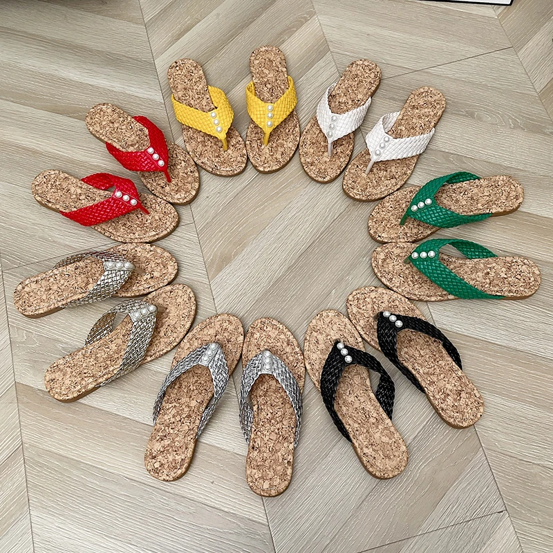 

Flat Sandals for Women Summer Shoes Fashion Knit Clip Toe Slippers Outdoor Casual Beach Women's Shoes Slippers Flip Flops Women