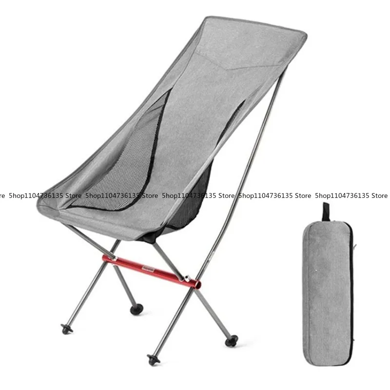 アウトドアキャンプチェア、キャンプビーチフィッシングチェア、レジャースケッチオールアルミニウムハイバックアウトドア折りたたみ椅子