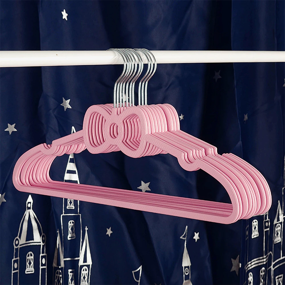 

10pcs Butterfly Love Type Abs Plastic Coat Hanger Pink Girl Heart Style Anti Slippery Household Cute Clothes Racks Storag Hanger