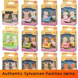 Sylvanian Families Anime Figures Baby Doll Baby Twins Anime Figure Forest Family Kawaii Model Pendant Collectible Gifts For Girl