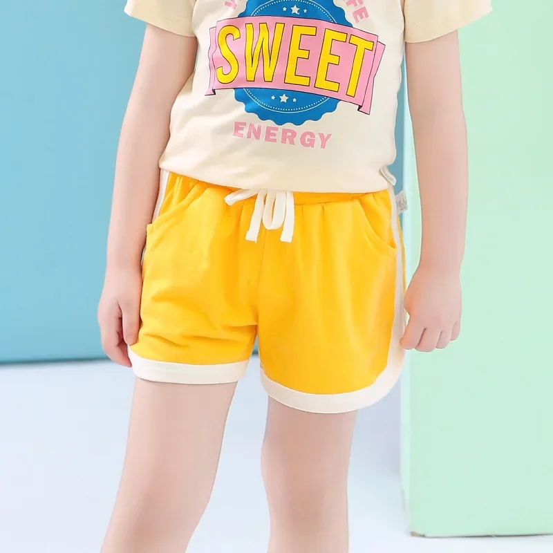 Summer Girls Boys Shorts Cotton Boys Swimming Trunks Candy Color Children's Shorts Kids Beach Clothing