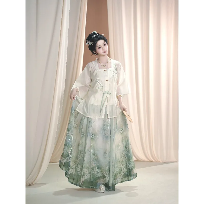 

2025 New Improved Hanfu, Xianqi Top, Printed Horse Skirt