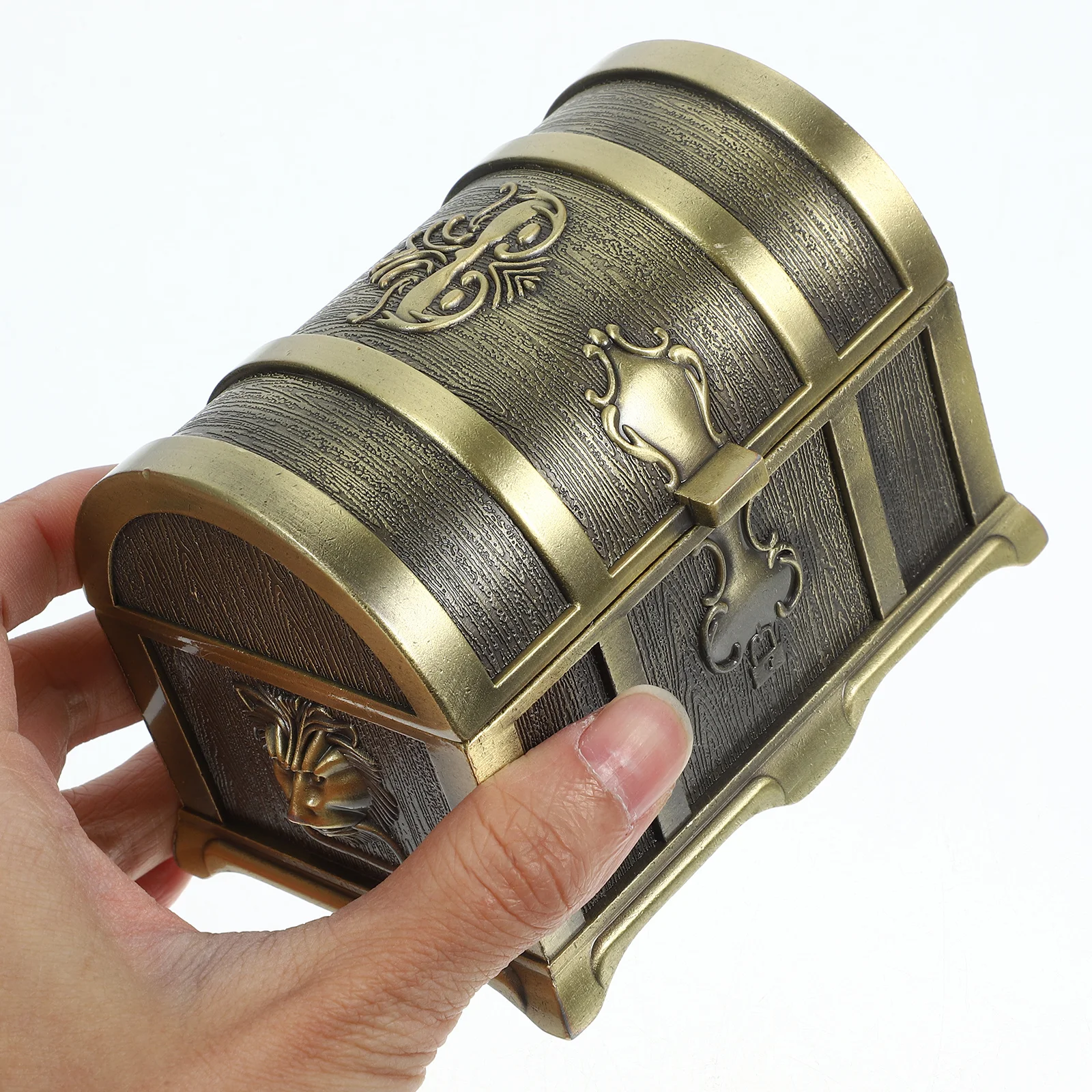 

Прочная металлическая шкатулка для украшений в винтажном стиле, сундучок для хранения мелочей для дома, спальни, магазина, демонстрации, органайзер для драгоценных камней, янтаря