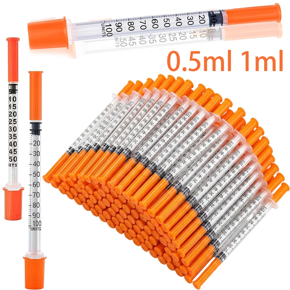 400/600 Stück 1ml 0,5ml Einwegspritze für Haustiere, Hunde, Katzen, Plastik-Veterinärspritze mit Nadeln, Medizinbedarf – Detail 1