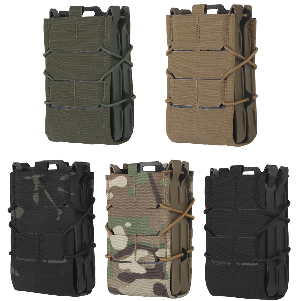 

5.56/7.62 AK Double Magazine Pouch Tiger Full Size V2 Mag Holster Molle Tool Pouch Flashlight Knife Pen Funtional Vest Waist Bag