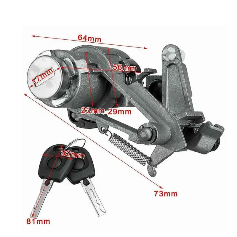 1J6827297G Tailgate Rear Outer Door Lock with 2 Keys for GOLF IV Lupo Seat Arosa 1997-2006