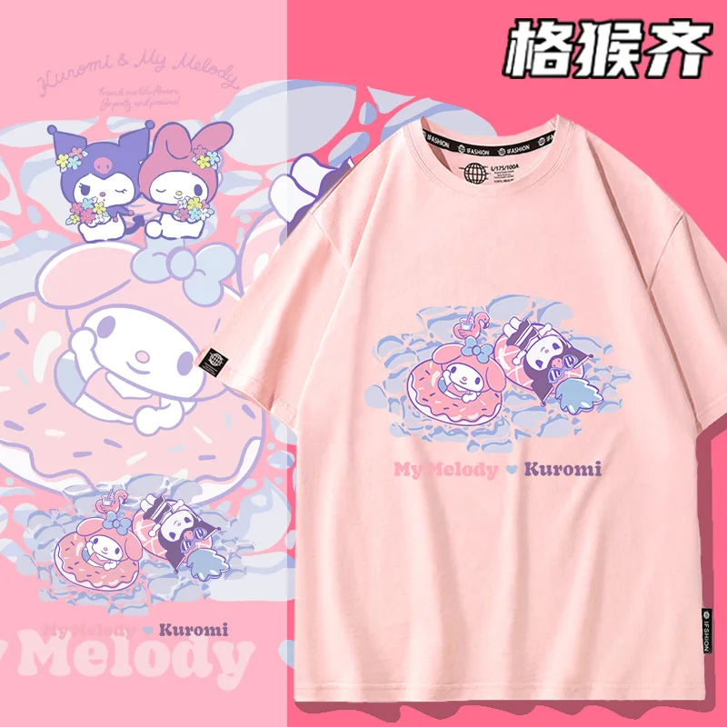 

Sanrio co-branded short-sleeved T-shirt women's summer Melo Tikulomi clothes girls pure cotton ins all-match half-sleeved tide