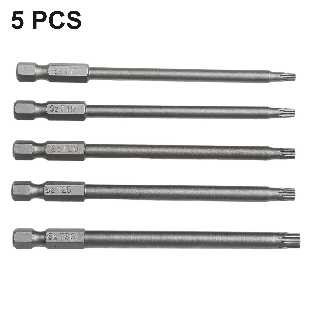 Tools Screwdriver Bit 1/4Inch Hex Magnetic Security 100mm 5 Pcs 60HRC Alloy Steel For Electric Drill Brand New