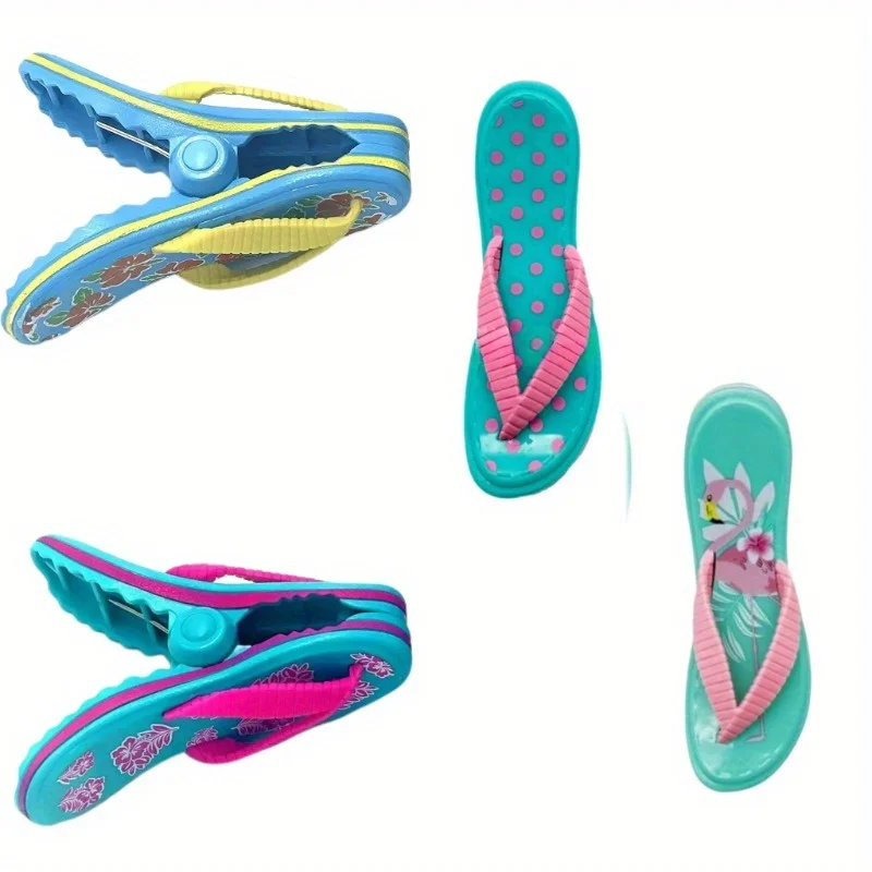 2pcs Summer Beach Must-Have - Flip Flop Towel Clip, Portable and Secure Clamp