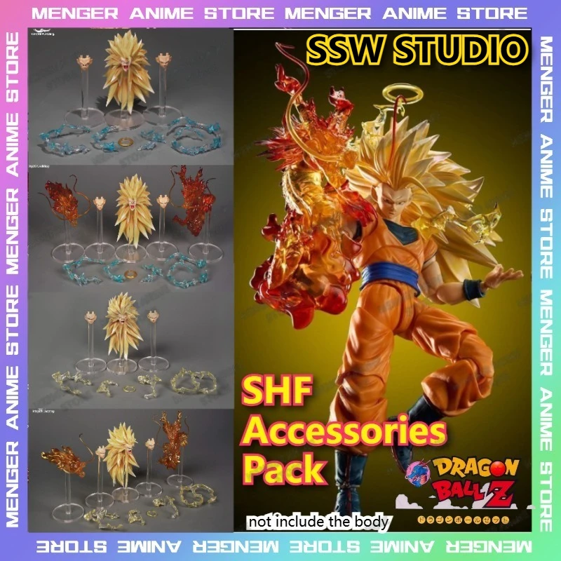 

SSW Studio Dragon Ball Super Saiyan 3 Painted Action Figure Accessories Pack Compatible Official 3rd Party S.H.Figuarts Models
