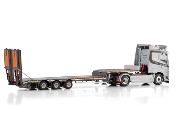 WSI 1:50 Scale VO LVO FH5 4X2 Axle Tractor Low Board Trailer Transport Truck Vehicle Collectible Diecast Toy Model,01-4438