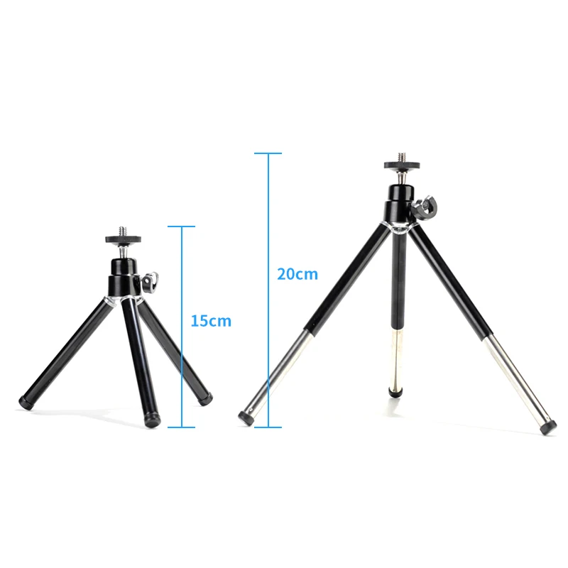 Portable Mini Tripod Table Tripod Stand 1/4\'\' Screw With Adjustable Height And Angle for Phone Smartphone Web Camera