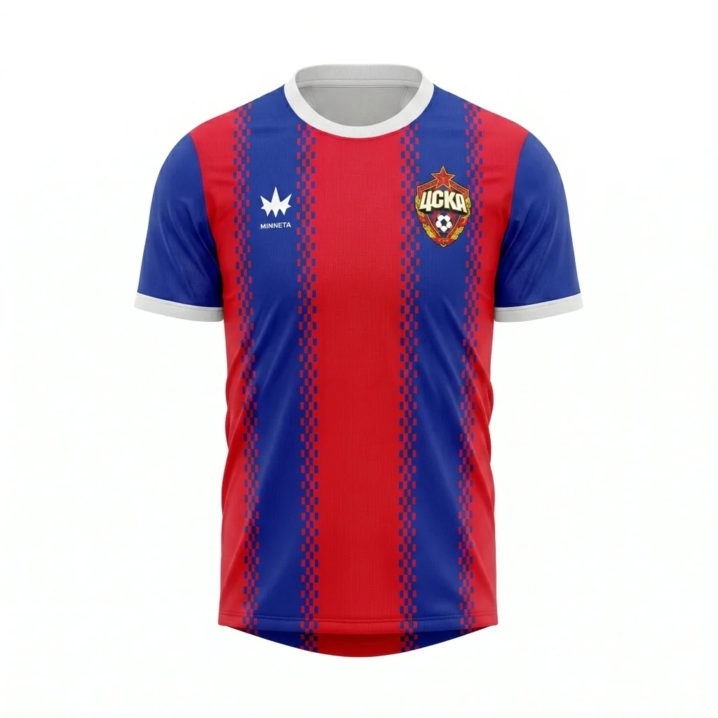 Herren-Fußballtrikot mit Rundhalsausschnitt, PFK CSKA Moskau, Heimtrikot, Kurzarm-Jersey, Sportbekleidung 2026/27 – Detail 3