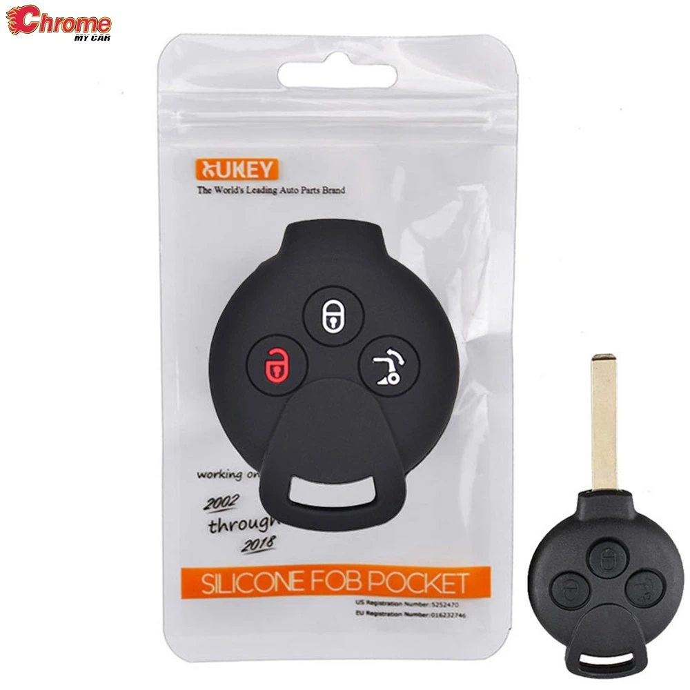 For Benz Smart City Coupe Cabrio Crossblade Fortwo Roadster K Forfour Silicone Car Key Case Cover Keyless Fob Shell Holder