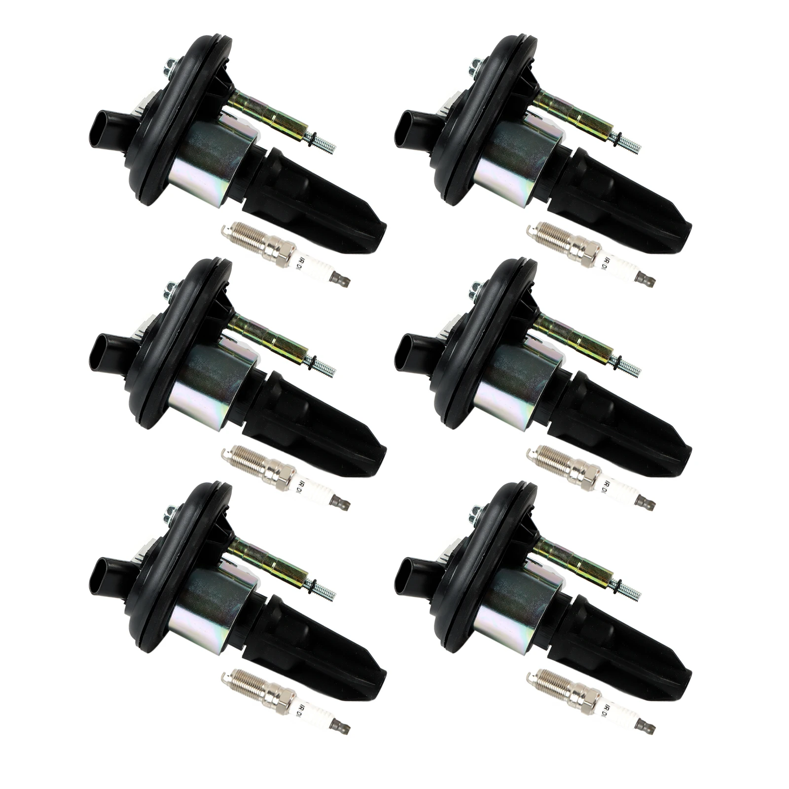 6pcs Ignition Coils and Iridium Spark Plugs for Buick Rainier Chevrolet Colorado Trailblazer GMC Canyon Envoy Hummer H3 Isuzu UF303 12568062 5c1392 E255-52 12568062 19300921 8-12568-062-0