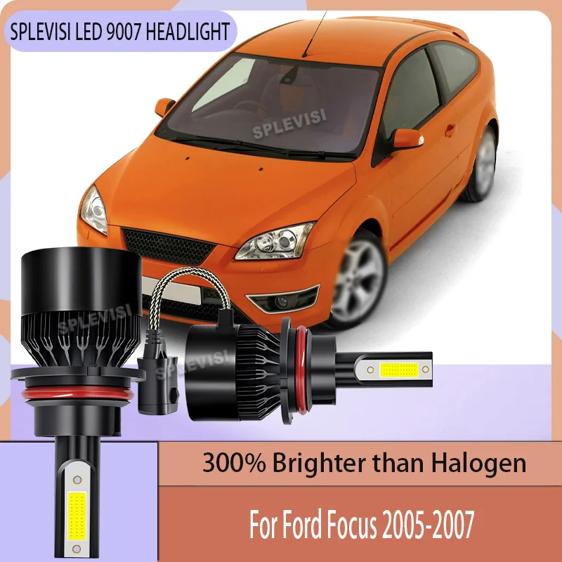 

High-Flow Cooling Fan 9007 LED Headlight Bulbs Reliability Black Aluminium Halogen Replacement For Ford Focus 2005 2006 2007