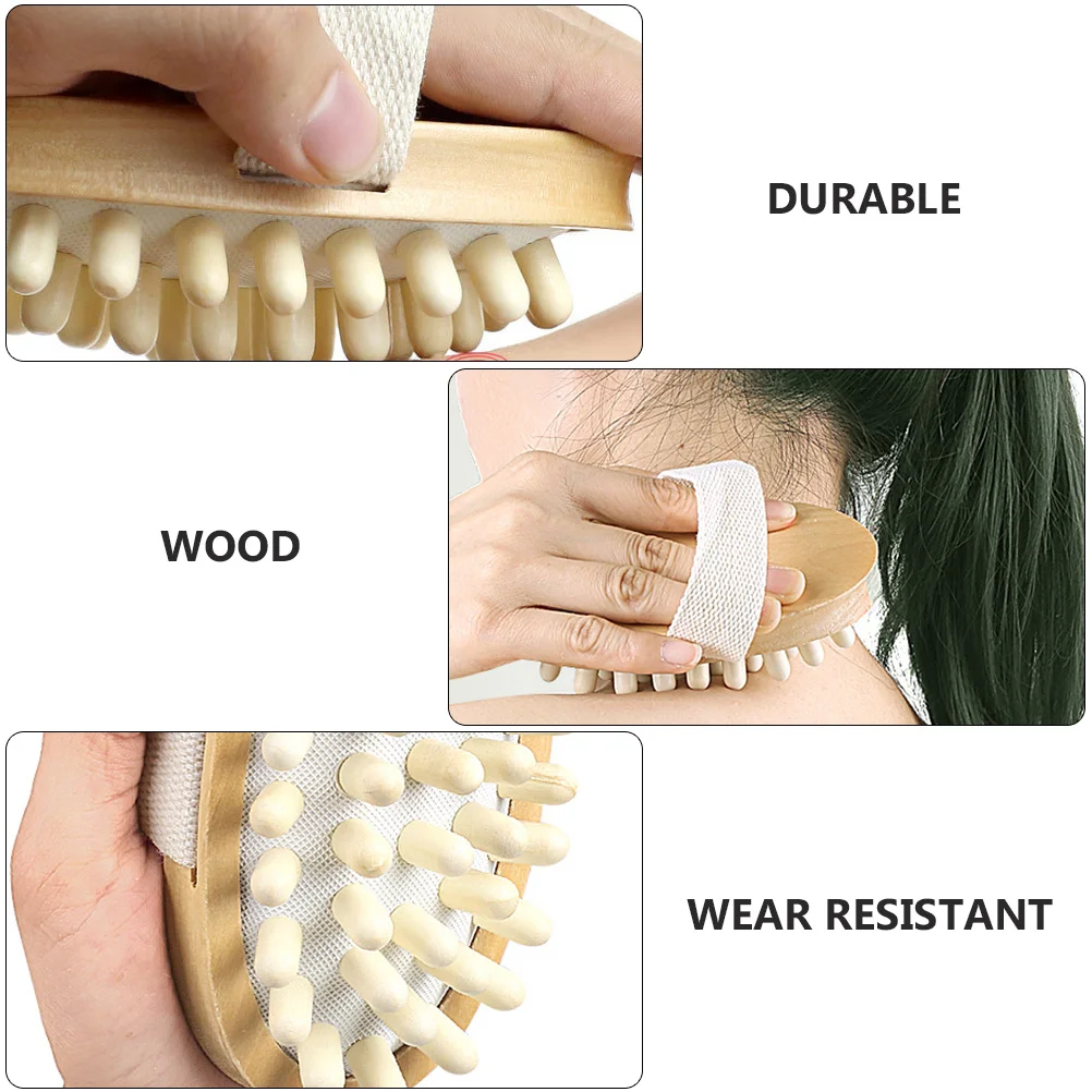 

2 шт. деревянная массажная щетка из твердой древесины тела, кожи головы, скребок для спины, прочная резиновая подушка безопасности, гибкий полиэстеровый ремень для душа, купания